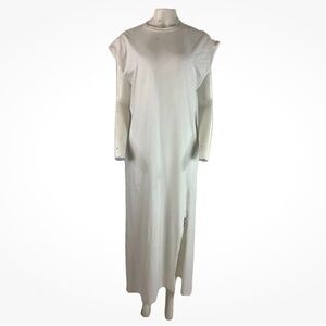 HALFBOY Sz M Maxi Pullover Shirt Dress White Cotton Casual Pullover Italian